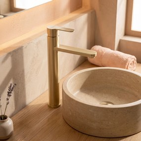 Wastafelkraan Rea Arcos Brush Gold
