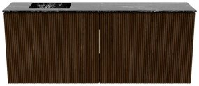 Mondiaz Joya DLux 100cm toiletmeubel walnut met wastafel faye links 1 kraangat lava