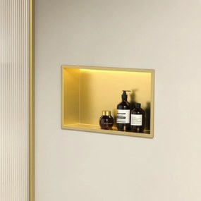 INBOUW BADKAMERPLANK LED 30x45 brush gold