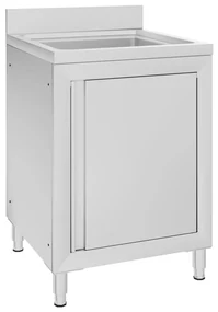 vidaXL Wastafelkast commercieel 60x60x96 cm roestvrij staal