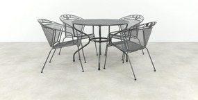 Royal Garden Elegance ronde stapelbare tuinset strekmetaal Ø105 cm.