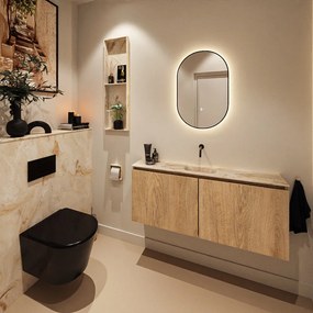 Mondiaz Ture DLux toiletmeubel 120cm washed oak met wastafel frappe midden zonder kraangat