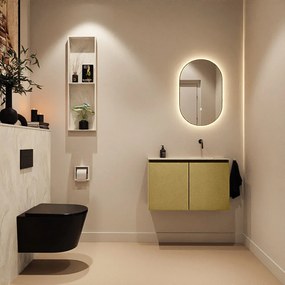 Mondiaz Ture DLux toiletmeubel 80cm oro met wastafel ostra rechts zonder kraangat