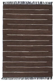 vidaXL Vloerkleed chindi handgeweven 80x160 cm katoen bruin