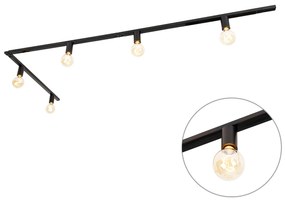 Moderne 1-fase railsysteem 5-lichts incl. E27 fitting zwart - Jeana Modern E27 Binnenverlichting Lamp