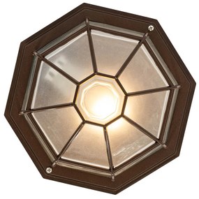 Landelijke plafondlamp roestbruin 26,5 IP44 - Bri