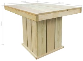 vidaXL Tuintafel 110x75x74 cm geïmpregneerd grenenhout