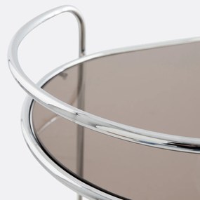 Dressoir van gerookt glas en verchroomd staal Vincenzo