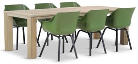 Tuinset 6 personen 240 cm Kunststof Groen Hartman Sophie