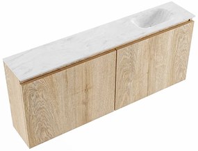 Mondiaz Ture DLux toiletmeubel 120cm washed oak met wastafel opalo rechts zonder kraangat