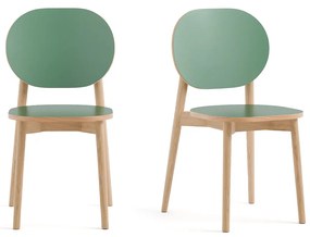 Set van 2 eiken gefineerde stoelen en Formica, Quillan