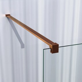 Brauer Copper Season inloopdouche helder glas 100x200 met muurprofiel koper geborsteld