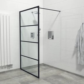 Saniclass Bellini Inloopdouche - 110x200cm - lines frame buitenzijde - antikalk - mat zwart Lines -110
