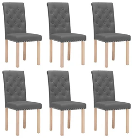 vidaXL Eetkamerstoelen 6 st stof donkergrijs