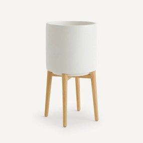 Bloempot op poot in hevea,  H58,5cm, Florian