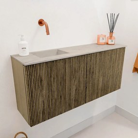 Mondiaz Joya DLux 90cm toiletmeubel dusk met wastafel faye links zonder kraangat opalo