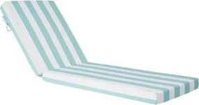 VEVOR Ligstoelkussens, 2032x660x98 mm, Waterafstotend en kleurvast, Ligstoelkussens met strikken, Ligstoelkussens voor op het zwembaddek, Groen en wit gestreept