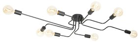 Design plafondlamp zwart 8-lichts - Facile Design E27 Binnenverlichting Lamp