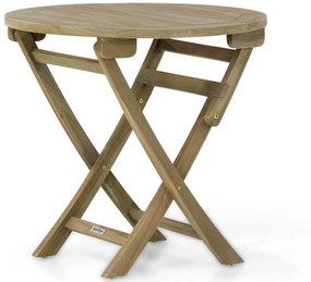 Tuintafel Rond  80 cm Teak Old teak greywash   Derby inklapbare