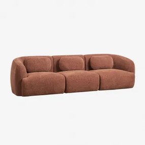 3-delige Modulaire Bank In Chenille Coquette Chenille Roestbruin - Sklum