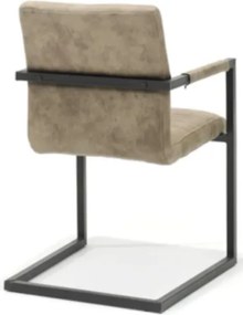 Eetkamerstoel - Apollo II - stof Bull lederlook taupe