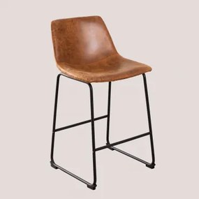 Verpakking Van 4 Hoge Krukken Bekleed Met Ody Style Kunstleer Kameel Vintage & ↑70 Cm - Sklum