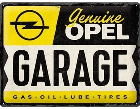 Metalen wandbord Opel - Garage, (40 x 30 cm)