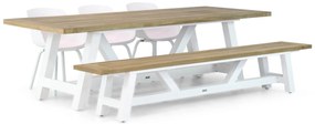 Picknick Set 6 personen 260 cm Kunststof Wit Lifestyle Garden Furniture Salina/Florence