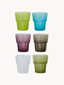 Handgemaakte mineraalwaterglazen van natronkalkglas, set van 6