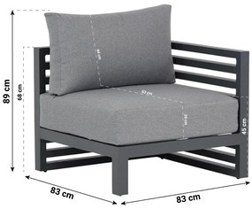 Stoel en Bank Loungeset Aluminium Grijs 5 personen Santika Furniture Santika Jaya