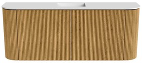Mondiaz Joya 105cm toiletmeubel ronding links/rechts oak met wastafel faye midden zonder kraangat talc