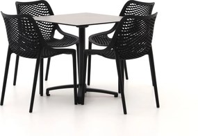Diningset Forza | 4 personen kunststof | Tuinset stapelbaar | 5-delig | Kees Smit Tuinmeubelen