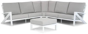Hoek loungeset 5 personen Aluminium Wit  Santika Furniture Santika Cinta