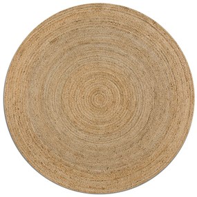 Rond vloerkleedØ300 cm in jute, handgevlochten, Hempy