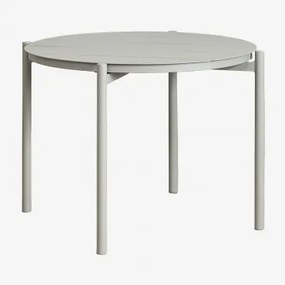 Ronde Aluminium Tuintafel (ø110 Cm) Elton Groen – Khaki - Sklum