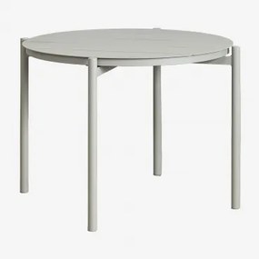 Ronde Tuintafel Ø110 Cm Van Aluminium Elton Groen – Khaki - Sklum
