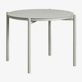 Ronde aluminium tuintafel (Ø109 cm) Elton Groen – khaki - Sklum