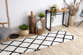 Tapijt, Vloerbekleding BERBER CROSS wit - voor keuken, naar de gang