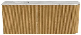 Mondiaz Joya DLux 100cm toiletmeubel ronding rechts oak met wastafel faye links zonder kraangat glace