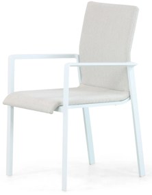 Tuinstoel stapelbaar Aluminium/textileen Wit Lifestyle Garden Furniture Rome