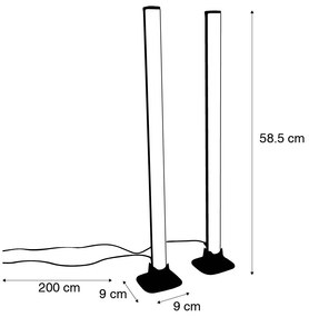 Tafellamp met dimmer zwart incl. LED met afstandsbediening en RGB - Arnold Modern Binnenverlichting Lamp