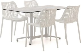 Diningset Forza | 4 personen kunststof | Tuinset stapelbaar | 5-delig | Kees Smit Tuinmeubelen