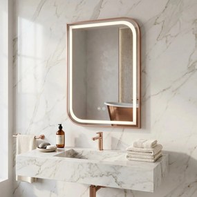 LED Spiegel ZONE 80x60 BRUSH ROSE GOLD