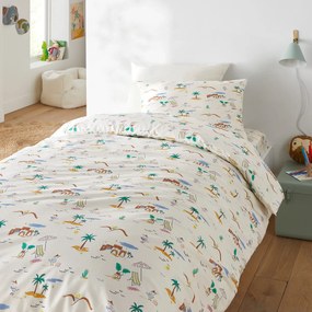 Bedset 50% recycled katoen, rechthoekige kussensloop.Jadida