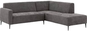 Goossens Zitmeubel Key West grijs, stof, 2-zits, modern design met ligelement rechts
