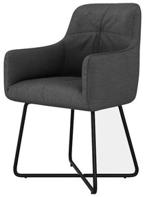 Eetkamerstoel - Arne - stof Bjorn grof geweven donker grijs