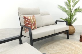 Lagos stoel-bank loungeset 3-delig verstelbaar - Antraciet