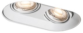 Afgeronde inbouwspot wit GU10 50mm 2-lichts - Hubs Modern GU10 ovaal Binnenverlichting Lamp