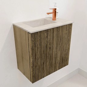 Mondiaz Joya DLux 40cm toiletmeubel dusk met wastafel faye links 1 kraangat ostra