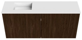 Mondiaz Joya 90cm toiletmeubel walnut met wastafel faye links 1 kraangat talc